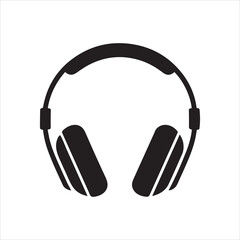 Obraz premium Headphone icon isolated black colour