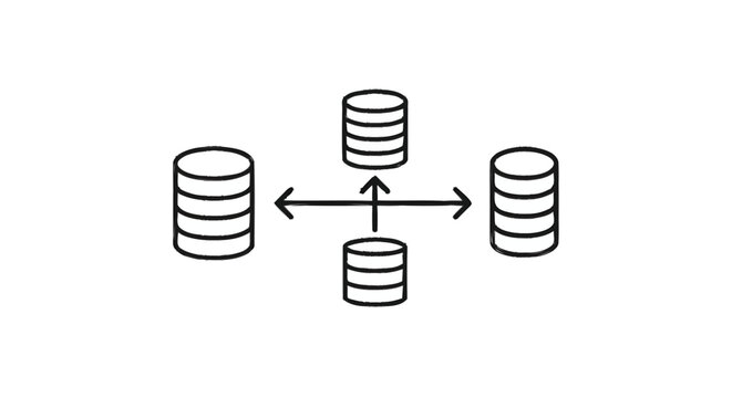 Database Network Connection and Data Synchronization Concept.