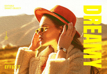 Dreamy Glow Photo Effect Mockup