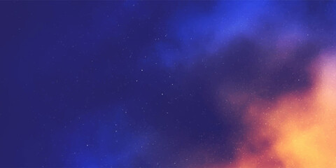 Cosmic Nebula Background: Colorful Blue and Orange Starry Space Texture for Design © Mielda
