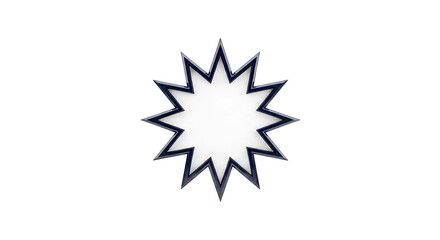 Obraz premium A 10-pointed starburst shape with a dark blue border and a textured white center.