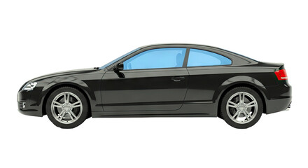 Fototapeta premium Black Coupe with Blue Tinted Windows
