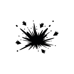 Abstract black ink splash explosion.