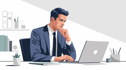 businessman working on laptop