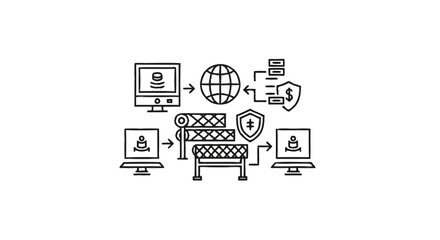 Digital Network Security and Data Transfer Process.