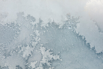 Frost pattern on window glass as background