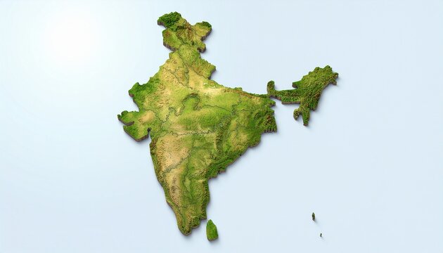 3D India Map with Elevated State Regions