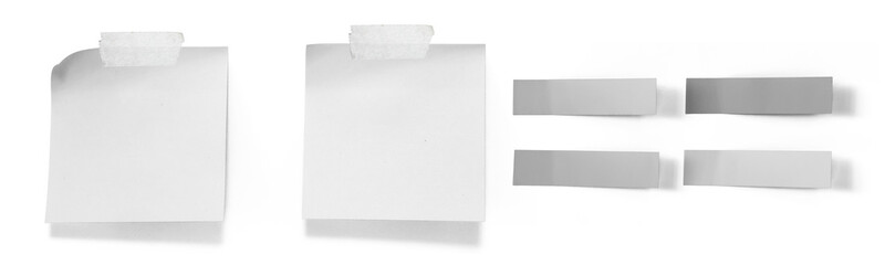 Sticky note reminder. Post it note paper. White sheets for notes isolated with clipping path on background. © Uuganbayar