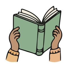 Hands Holding Open Book