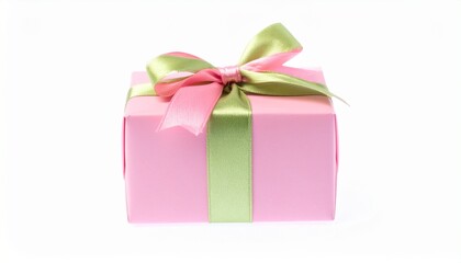 Obraz premium Pastel Gift Box: Pink and Lavender Wrapping with Decorative Ribbon Bow