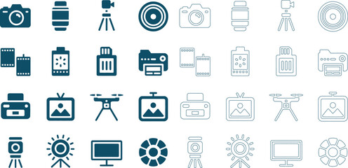 Fototapeta premium And videography equipment including cameras lenses drones and printers