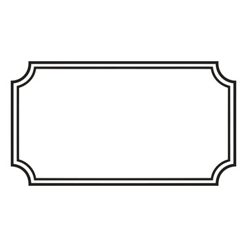 Elegant black double line frame with ornate rounded corners. Perfect for vintage labels, certificates, invitations, or decorative text elements.