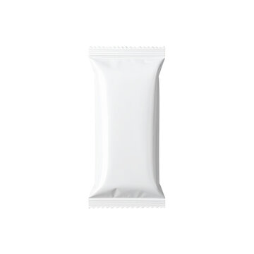 White snack or candy wrapper isolated on transparent background