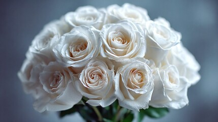 Obraz premium Elegant bouquet of white roses, perfect for weddings and special occasions
