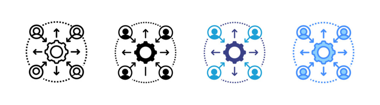 Coordination icon set multiple style collection