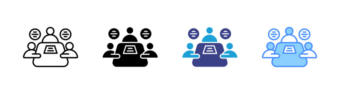 Meeting icon set multiple style collection
