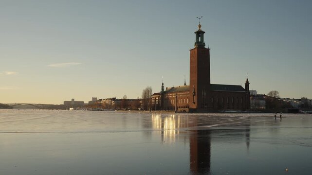Sunset shoot of the city hall in Stockholm