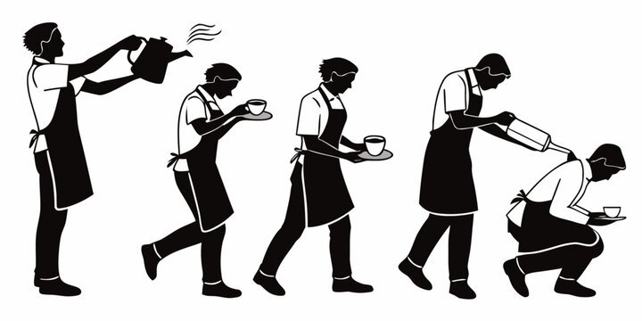 A sequence of a person being attacked by a group of assailants Vector