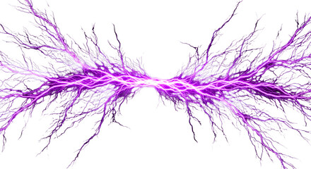 Fototapeta premium Illustration of Electricity Spark Plasma Lightning Bolt Energy Purple Isolated on transparent background