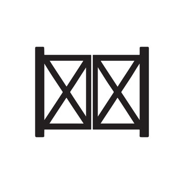 Cross brace farm gate silhouette vector icon illustration