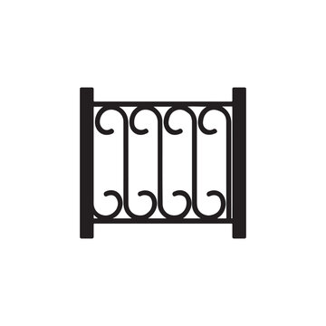 Wavy loop metal fence gate silhouette vector illustration design on white background