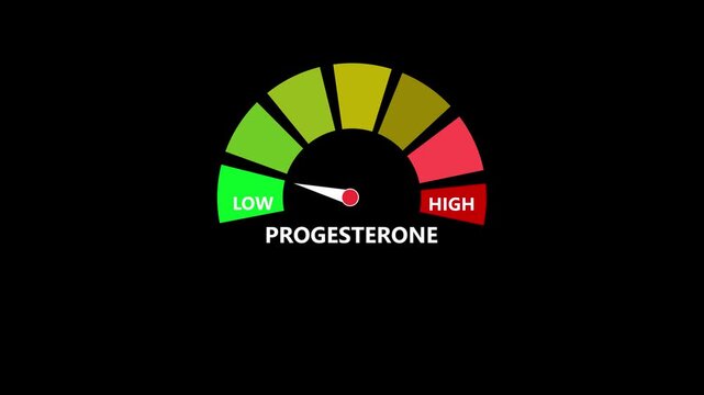 Progesterone hormone level indicator gauge animation low reading medical health monitoring concept d