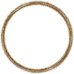 A golden glittery ring-shaped design on a plain white background, appearing slightly textured