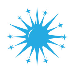 Fototapeta premium blue explosion with stars on white background
