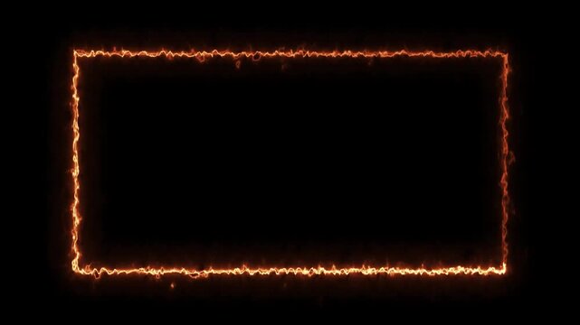 Hot Glow Horizontal Frame Animation Burning Rectangle Loop Background