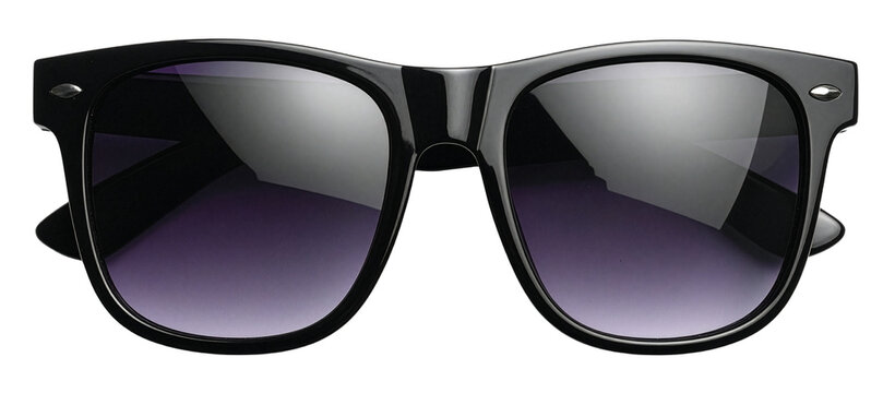 black sunglasses with anti glare lenses isolated on white