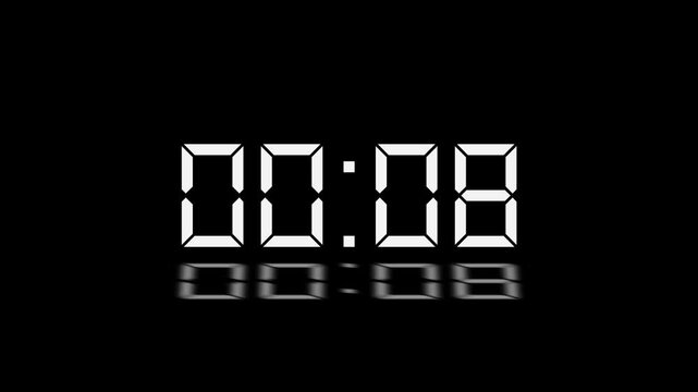13 to 0 second modern digital countdown timer animation, 13 seconds simple countdown timer a black background. 4k video.