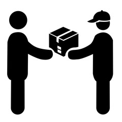 courier delivers ordered package