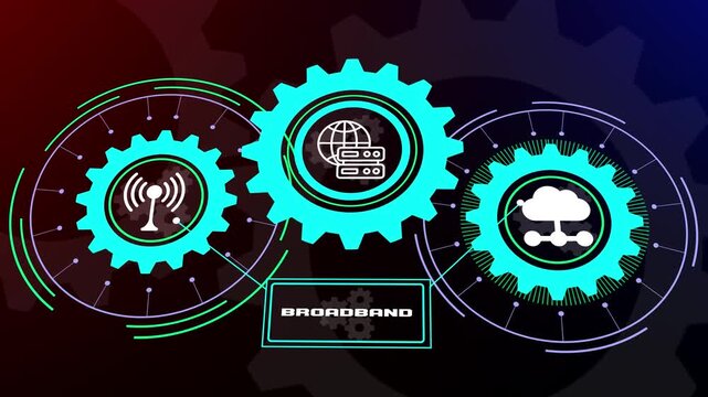 Broadband Connection Service and High Bandwidth Digital Communication. Business, Technology, Internet and Networking Concept.