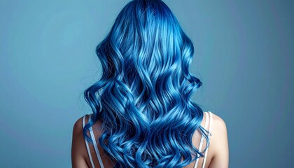 綺麗な青髪　後ろ姿