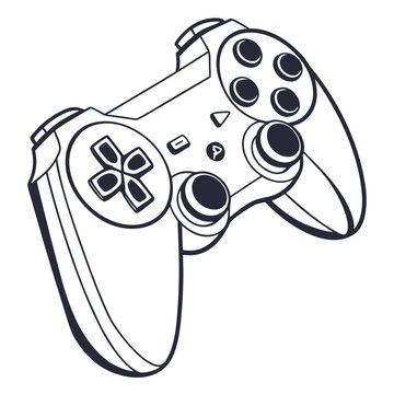 A drawing of a video game controller