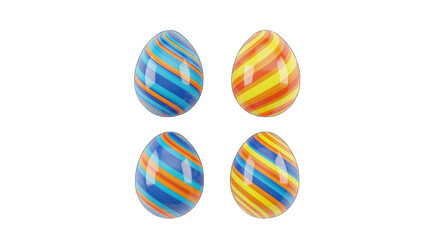 Obraz premium Easter day isolated opal easter eggs on transparent background