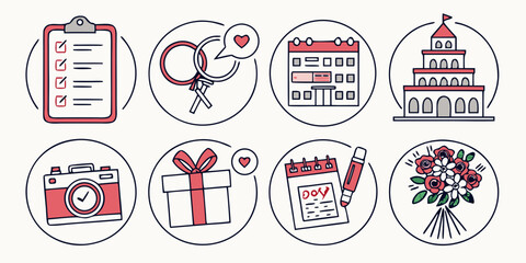 A collection of various symbols and icons representing different types of restrictions and prohibitions. Vector