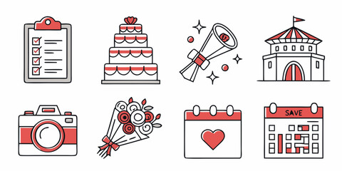 Assorted icons representing various events and celebrations Vector