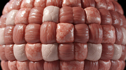 Close-up of a Textured Surface with Interlocking Cubes