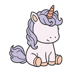 Cute Unicorn Cartoon Character Illustration