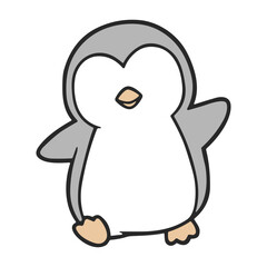 Cute Penguin Cartoon Character Illustration