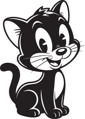 Obraz premium cartoon cat black vector illustration