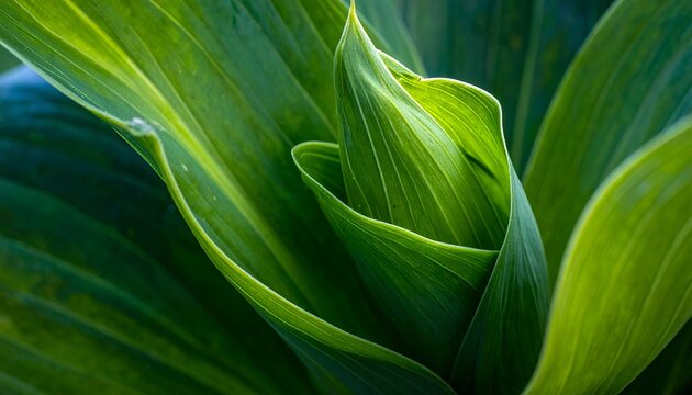Veratrum viride plant unfurling its leaves in a lush green display of nature's beauty
