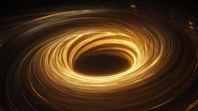 Cosmic Abyss: An artistic representation of a black hole, a celestial body with intense gravitational pull, draws in light and matter creating a swirling vortex.