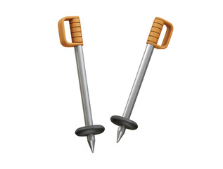 Ski Poles icon 3d render illustration