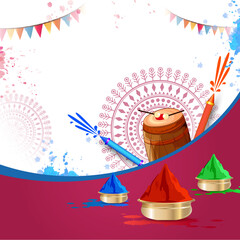  Indian festival happy Holi greetings background , abstract vector illustration. © ganesh_502