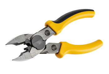 pliers with yellow handle isolated on white background.