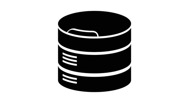 Black Database Server Icon Simple Illustration.
