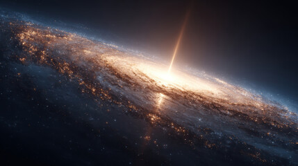 Bright Spiral Galaxy in Deep Space &ndash; AI Generative