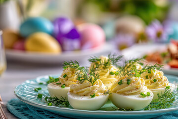 Polish Deviled Eggs for Easter Table &ndash; Generative AI